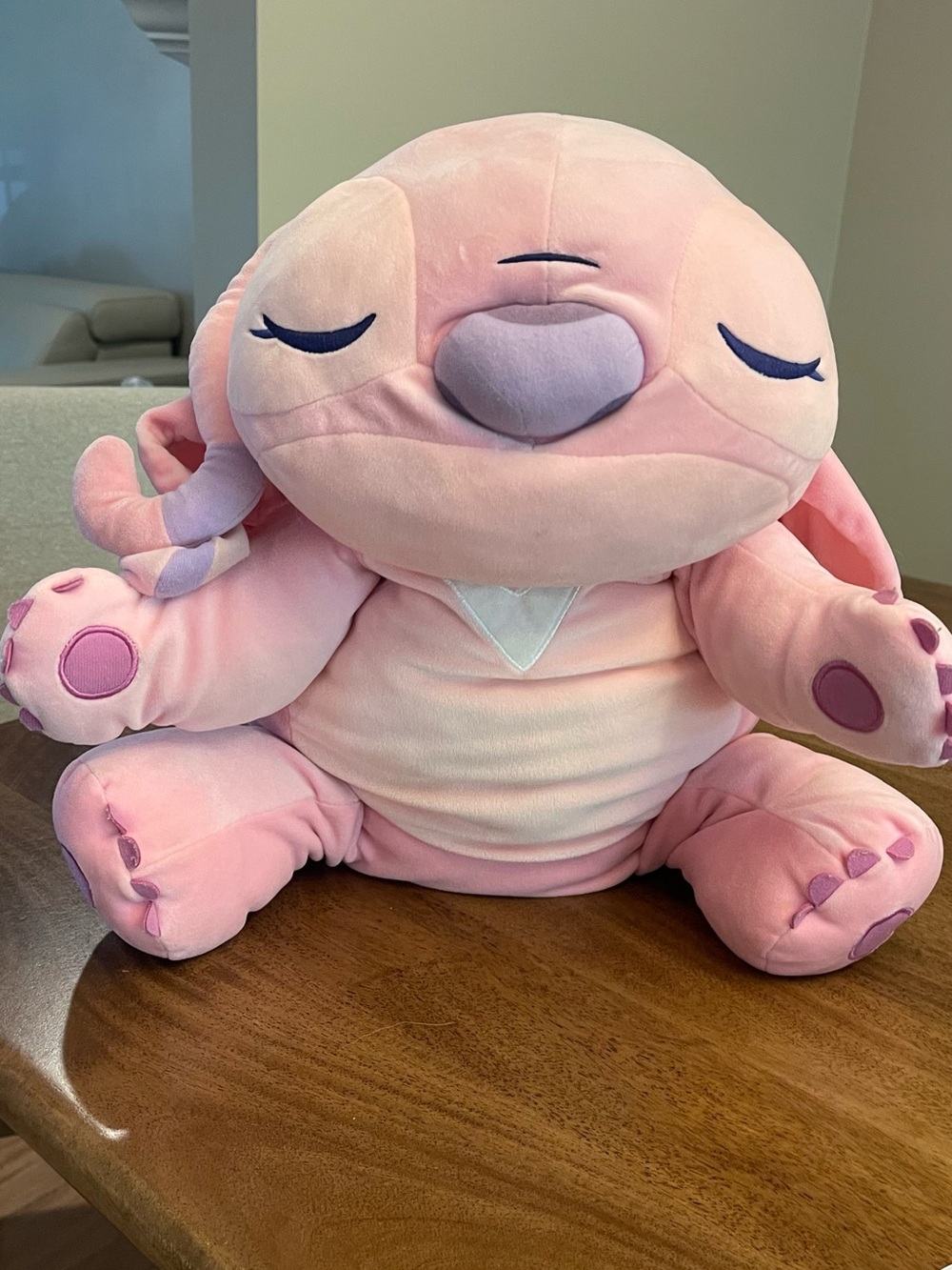 Disney Pink Sleepy Angel liko & Stitch Plush - Soft Cuddle Toy